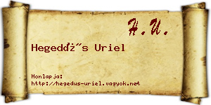Hegedűs Uriel névjegykártya